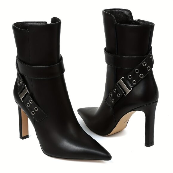 Ankle Pointed Toe Stiletto Boots Side Zipper (narrow) - Picture 3 of 3